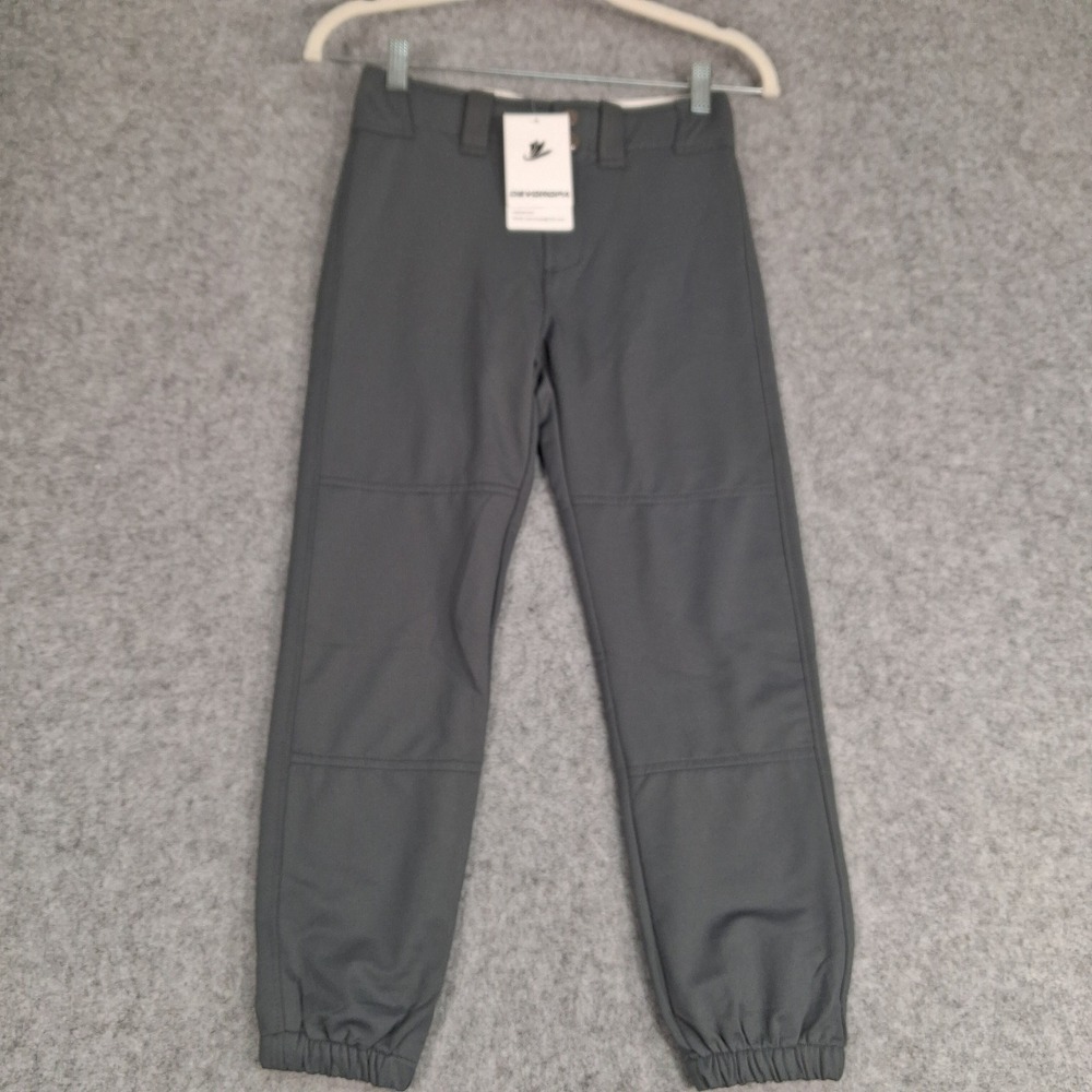 Devoropa Baseball Pants Youth Medium Gray Athletic Jogger Reinforced Knee‎ NWT